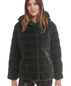 Patty Kim New Arrivals Hooded Lux Faux Fur Coat