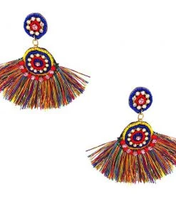 MILK MONEY Isla Multi-Colored Fringe Earrings