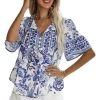 Anna-Kaci New Arrivals Island Floral Tunic Top