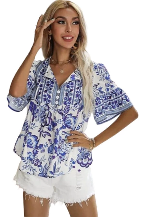 Anna-Kaci New Arrivals Island Floral Tunic Top 1 Anna-Kaci New Arrivals Island Floral Tunic Top