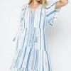 Blue B Island Print Tiered Long Dress New Arrivals