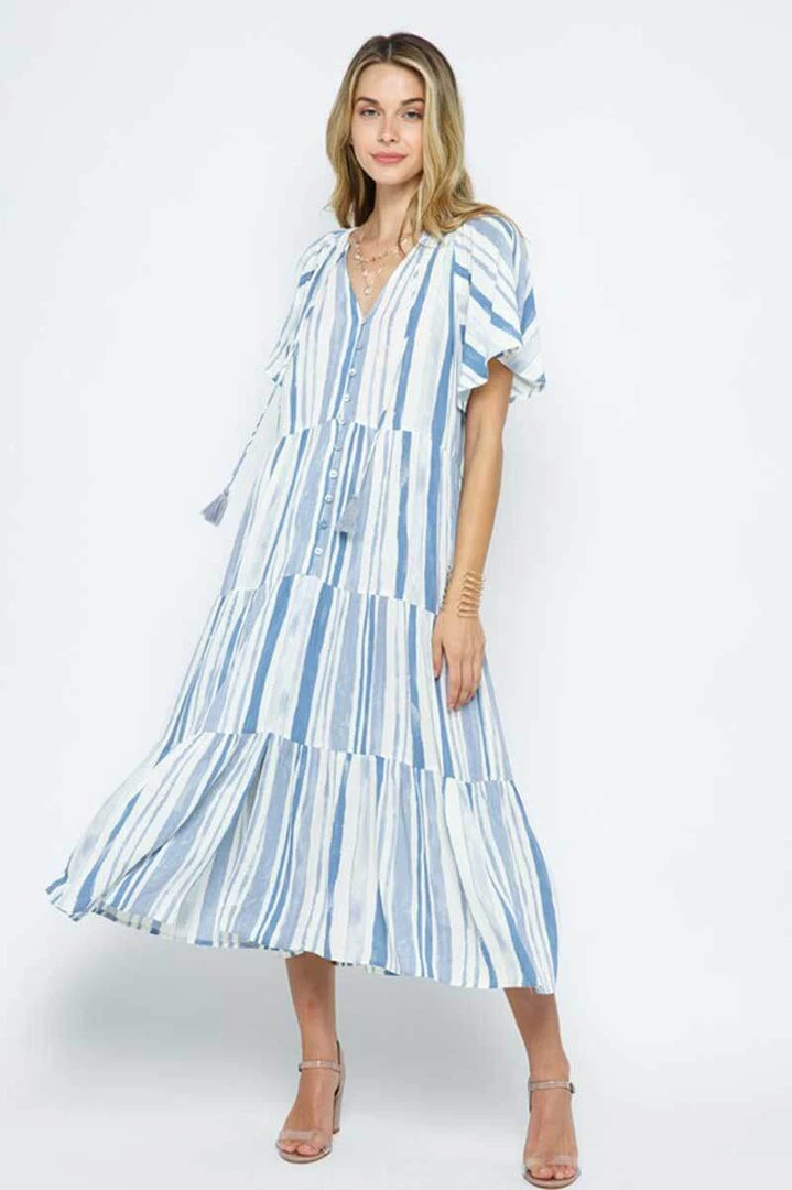 Blue B Island Print Tiered Long Dress New Arrivals 4 Blue B Island Print Tiered Long Dress New Arrivals