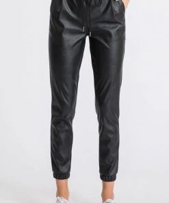 Ethan & Joy New Arrivals Jet Leather Joggers