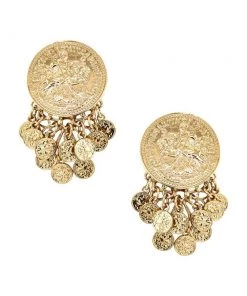 MILK MONEY Juliette Gold Coin Chandelier Earrings Accessories