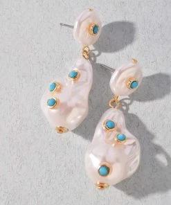 Merveille New Arrivals Juney Organic Pearl Drop Earrings