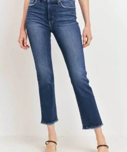 New Arrivals Just Black Denim Clean Hi Rise Straight Leg
