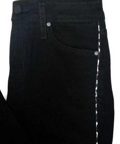New Arrivals Just Black Denim Hi Rise Leopard Piping Skinny Jeans