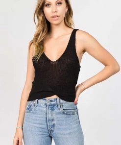 O&O Knit Twist Front Tank Top