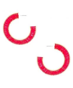 MILK MONEY Large Thread Wrapped Flat Hoops New Arrivals