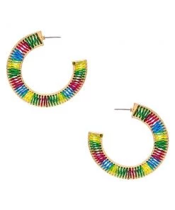 MILK MONEY Large Thread Wrapped Flat Hoops New Arrivals