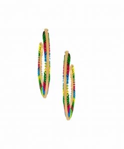 MILK MONEY Large Thread Wrapped Flat Hoops New Arrivals