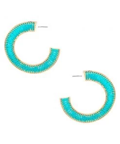 MILK MONEY Large Thread Wrapped Flat Hoops New Arrivals