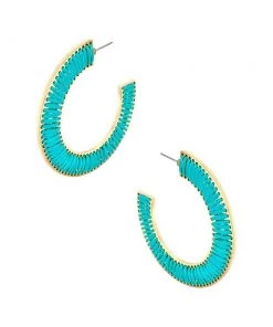 MILK MONEY Large Thread Wrapped Flat Hoops New Arrivals