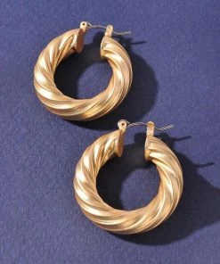 Merveille New Arrivals Lexi Twisted Thick Hoop Earrings