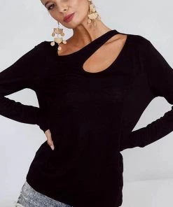 Bibi Long Sleeve Open Shoulder Top