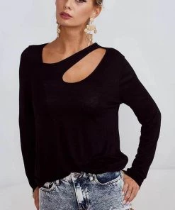 Bibi Long Sleeve Open Shoulder Top