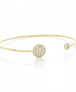 OMG Blings Single Pavé Circle Cuff Bracelet