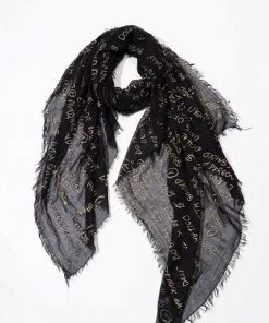 Look By M Doodle Print Scarf Accessories