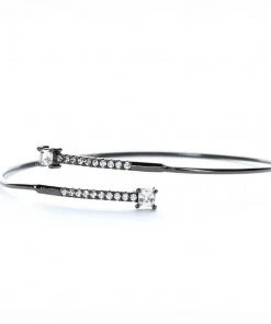 OMG Blings Accessories Pavé Layering Bracelet With Crystal Studs