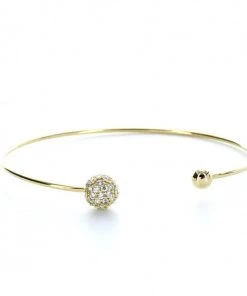 OMG Blings Accessories Classic Pavé Sphere Cuff Bracelet