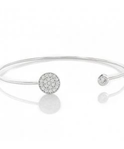 OMG Blings Single Pavé Circle Cuff Bracelet