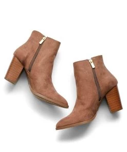 East Lion Corp. Suede Heel Bootie Shoes
