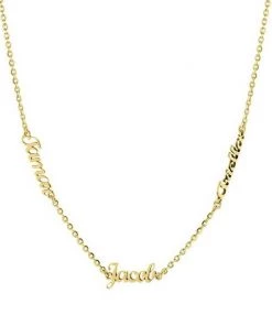 Athra Three Name Custom Nameplate Necklace Accessories