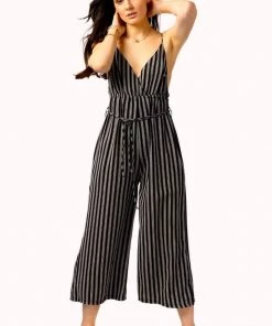 Hayden Mackenzie Striped Jumpsuit Clothing
