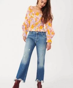Free People Maggie Mid Rise Straight-Leg Jean