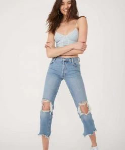 New Arrivals Free People Maggie Mid-Rise Straight-Leg Jeans