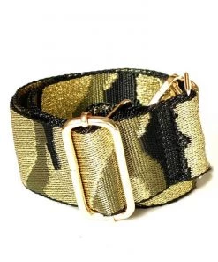 Be Clear Handbags Metallic Camo Woven Handbag Strap