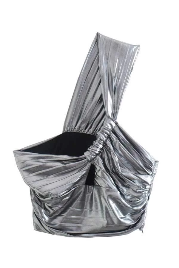 MILK MONEY - DropShip Metallic Single Shoulder Top New Arrivals 2 MILK MONEY - DropShip Metallic Single Shoulder Top New Arrivals