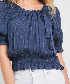 Rousseau Metallic Stripe Bow Crop Top New Arrivals 7 Rousseau Metallic Stripe Bow Crop Top New Arrivals
