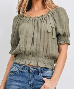 Rousseau Metallic Stripe Bow Crop Top New Arrivals