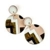 MILK MONEY Resin Art Deco Circle Statement Earrings Accessories