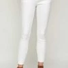 I&M JEANS Mid Rise White Raw Hem Classic Skinny Jeans