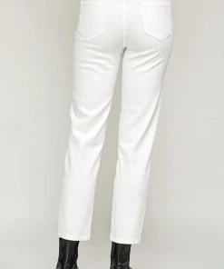 I&M JEANS Mid Rise White Straight Ankle Jeans New Arrivals