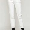 I&M JEANS Mid Rise White Straight Ankle Jeans New Arrivals