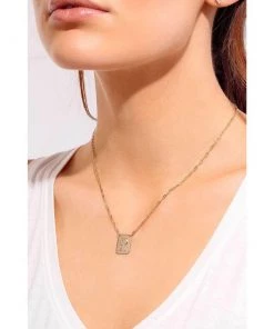 Athra Accessories Initial Plate Necklace