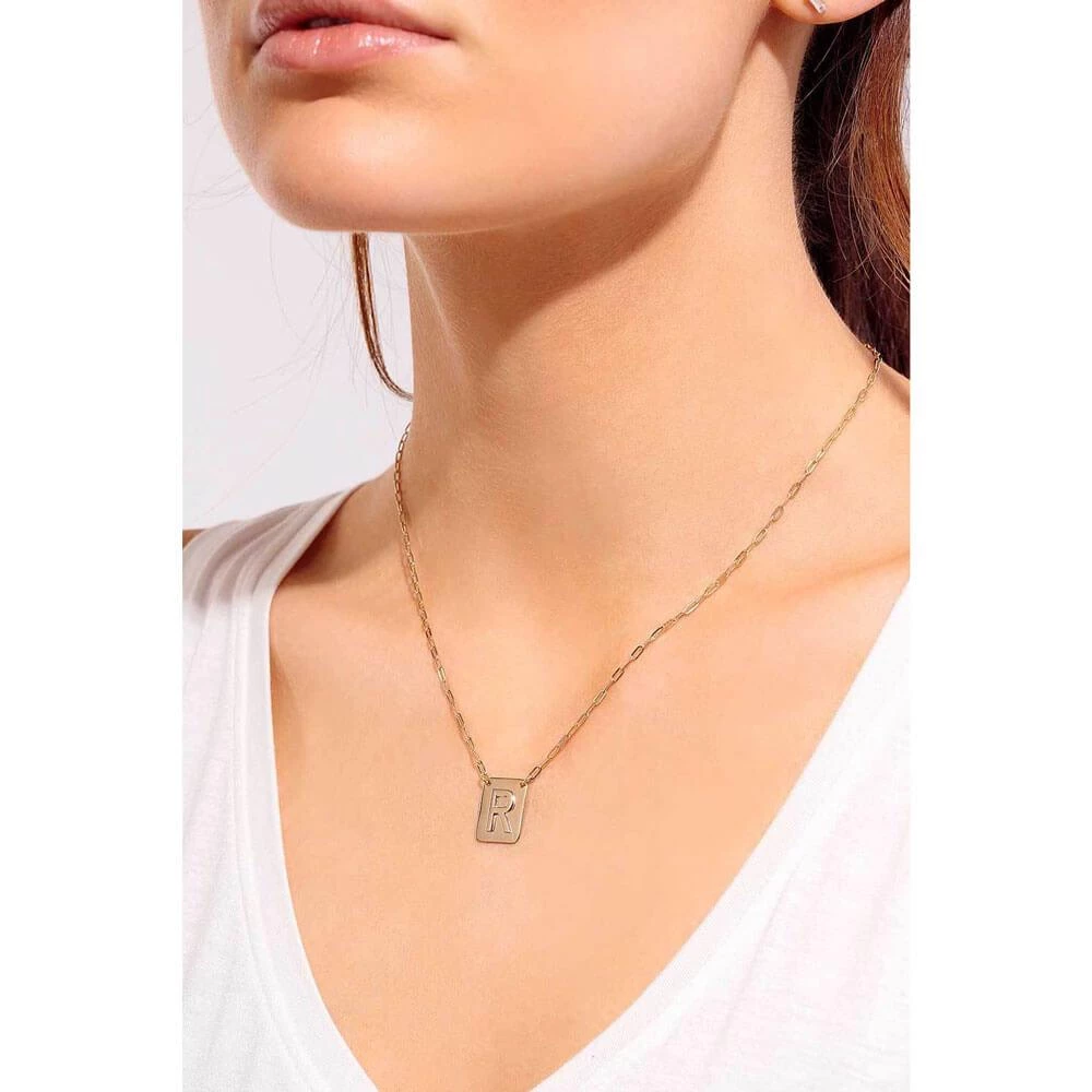 Athra Accessories Initial Plate Necklace 2 Athra Accessories Initial Plate Necklace