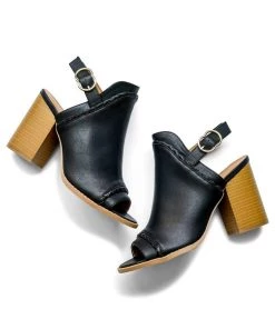 East Lion Corp. Leather Peep Toe Mules