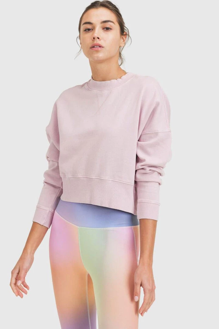 Mono B Mineral-Washed Fleece Cropped Pullover 3 Mono B Mineral-Washed Fleece Cropped Pullover