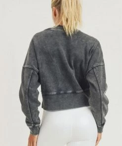 Mono B Mineral-Washed Fleece Cropped Pullover 9 Mono B Mineral-Washed Fleece Cropped Pullover