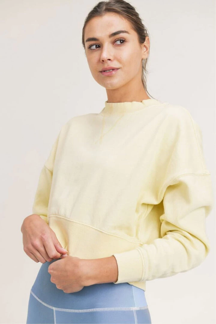 Mono B Mineral-Washed Fleece Cropped Pullover 4 Mono B Mineral-Washed Fleece Cropped Pullover