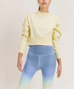 Mono B Mineral-Washed Fleece Cropped Pullover