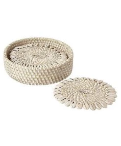 Mode Living Capiz Coasters Set With Gift Box
