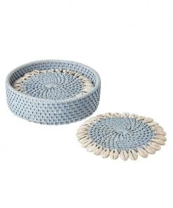 Mode Living Capiz Coasters Set With Gift Box