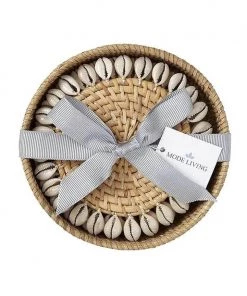 Mode Living Capiz Coasters Set With Gift Box