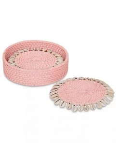 Mode Living Capiz Coasters Set With Gift Box