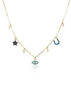 Hippie Chic By OP Jewelry Multi Charm Pavé Necklace